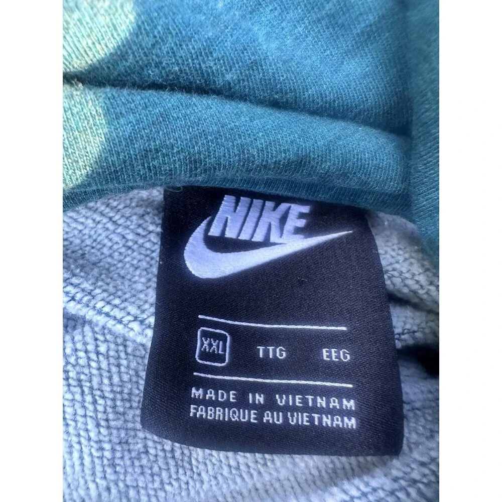 Nike XXL Teal Pullover Hoodie Embroidered Swoosh Funnel Neck Unisex